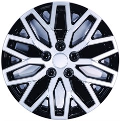 16" UNIVERSAL SILVER/ICE BLACK WHEEL COVER SET