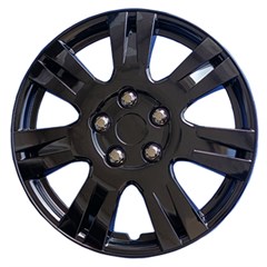 15' UNIVERSAL GLOSS BLACK WHEEL COVER SET