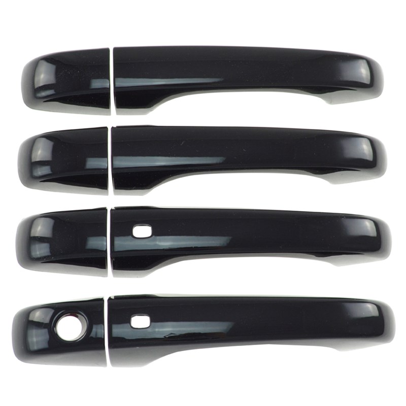 Gloss Black Door Handle Covers For 2019-2023 GMC Sierra 1500 - Set Of 10, With SMART KEY